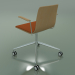 3d model Chair 5918 (on casters, with upholstery in the front, with armrests, oak) - preview