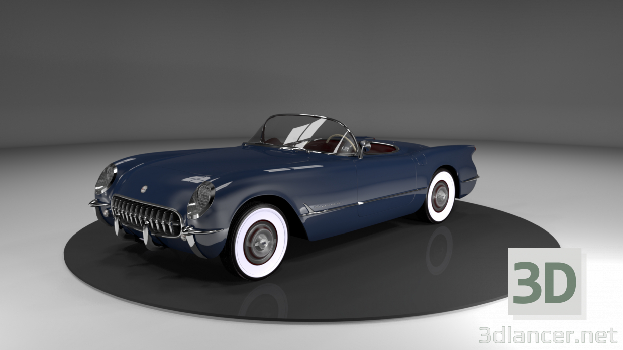 3d Chevrolet Corvette 1953 модель купить - ракурс