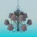 3d model Chandelier with ceiling paintings in 2 levels - preview