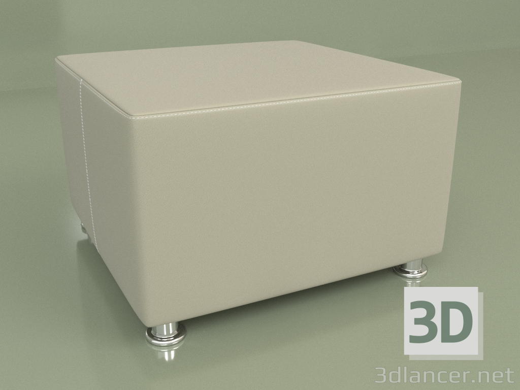 modello 3D Pouf Malta (pelle bianca) - anteprima