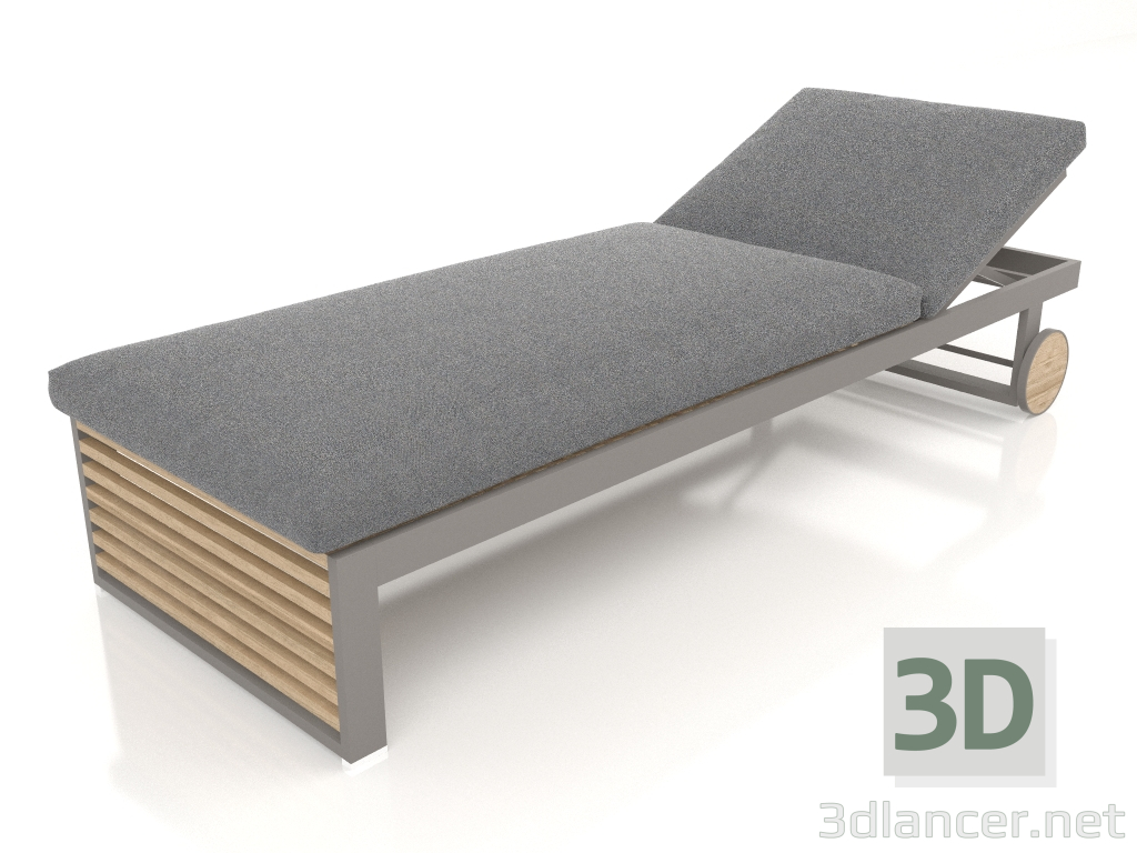 modello 3D Chaise longue (Grigio quarzo) - anteprima