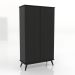3d model Armario 4 1000x450x1800 mm (negro RAL 9005) - vista previa