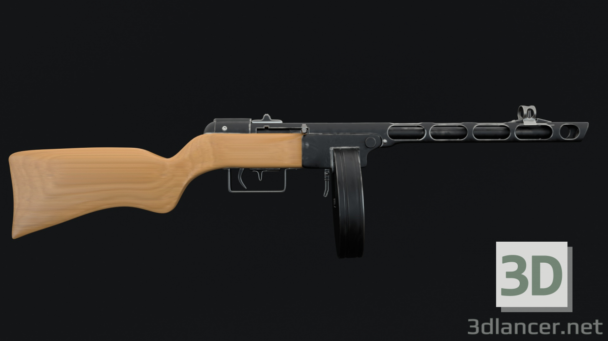 3d model Subfusil Shpagin (PPSh-41) - vista previa