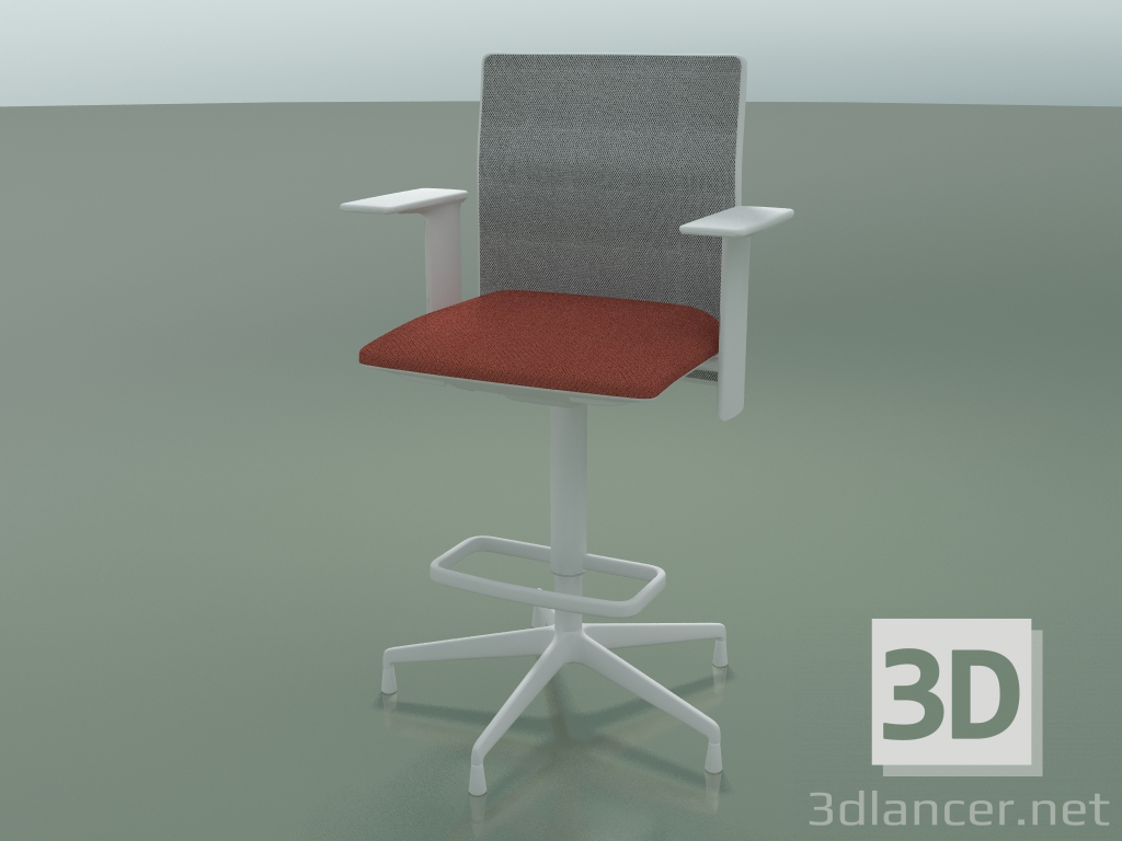 modèle 3D 6506 Tabouret à dossier bas (5 pieds, avec filet, accoudoir 3D standard réglable, V12) - preview