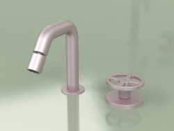 Hydro-progressive bidet mixer with adjustable spout (20 37, OR)