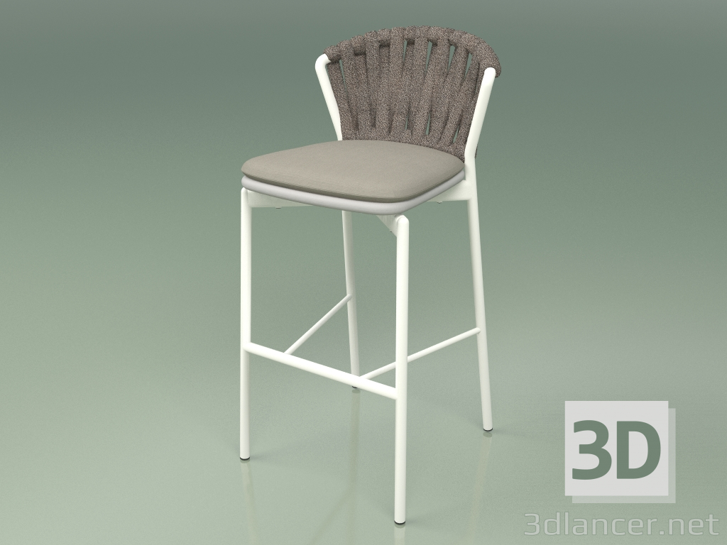 modèle 3D Tabouret de bar 250 (Métal Lait, Résine Polyuréthane Gris, Ceinture Rembourrée Gris-Sable) - preview