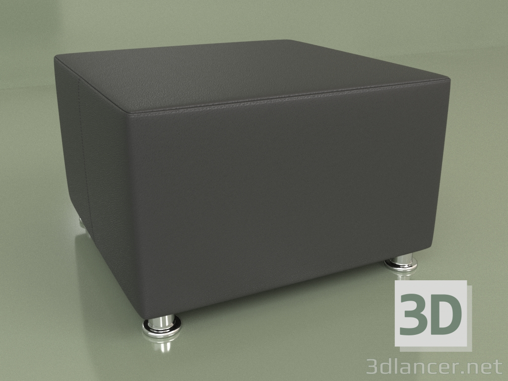 3d model Puf Malta (cuero negro) - vista previa