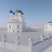 Iglesia de San Jorge con dependencias y vallas. Dedovsk 3D modelo Compro - render