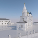 modèle 3D de Église Saint-Georges avec dépendances et clôtures. Dédovsk acheter - rendu