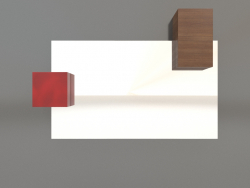 Зеркало ZL 07 (817х568, wood brown light, red)