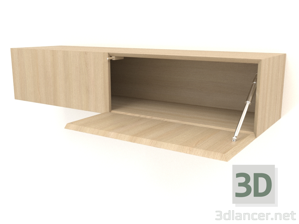 modello 3D Mensola pensile ST 06 (porta aperta) (2 ante, 1200x315x250, legno bianco) - anteprima