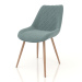 modèle 3D Chaise Yvetta (bois turquoise) - preview