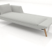 modello 3D Chaise longue 240 con bracciolo a sinistra (gambe in legno) - anteprima