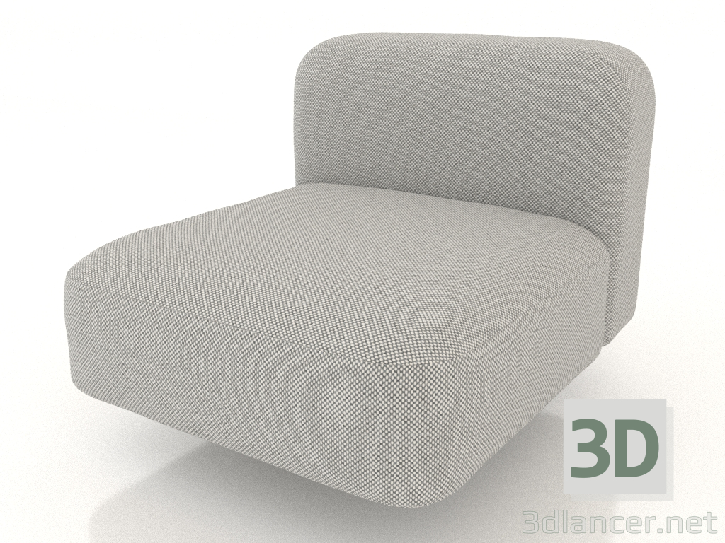 3d model Sofa module 1 seater (M) with a back - preview