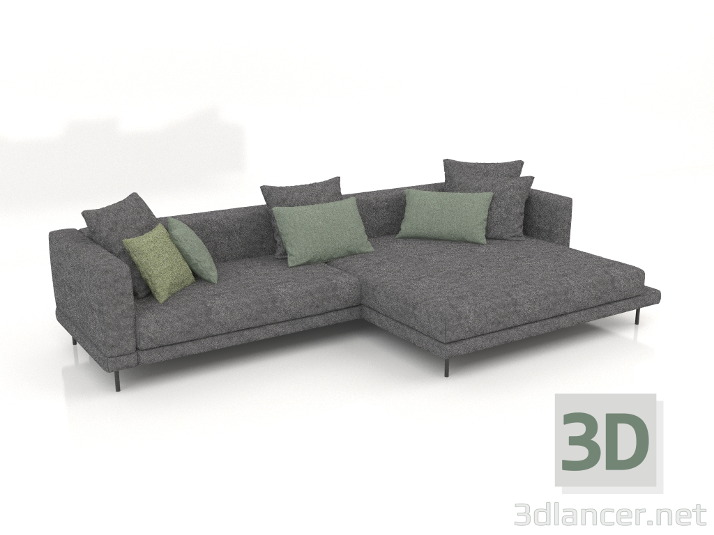 3d model Sofá Carol 3360 x 1800 (Galioano 03) - vista previa