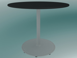 Table BON (9380-51 (⌀ 60cm), H 51cm, HPL noir, blanc en fonte blanche)