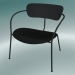 modello 3D Chair Pavilion (AV6, H 70cm, 65x69cm, Rovere laccato nero, Pelle - Seta nera) - anteprima