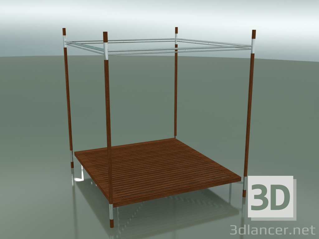 Modelo 3d Cama de casal com estrutura de dossel EDWARD - preview