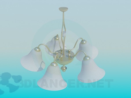 modello 3D Lampadario campana - anteprima