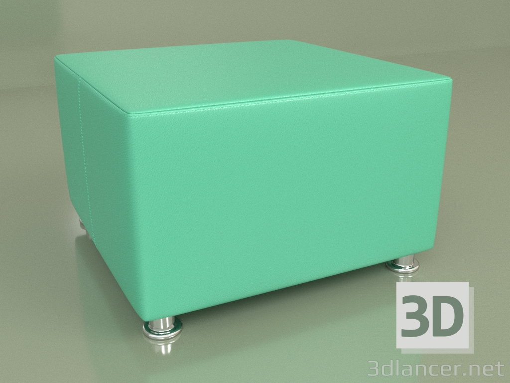 3d model Pouf Malta (Green leather) - preview