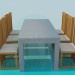 3d model Tables with chairs for restaurant - preview