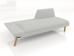 Chaise longue abierta 186 con reposabrazos a la derecha (patas de madera)