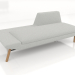 modello 3D Chaise longue aperta 186 con bracciolo a destra (gambe in legno) - anteprima