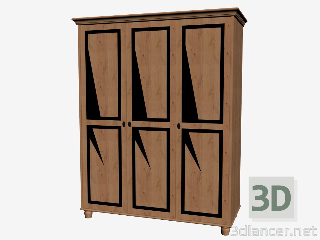 Modelo 3d Roupeiro 3 portas - preview