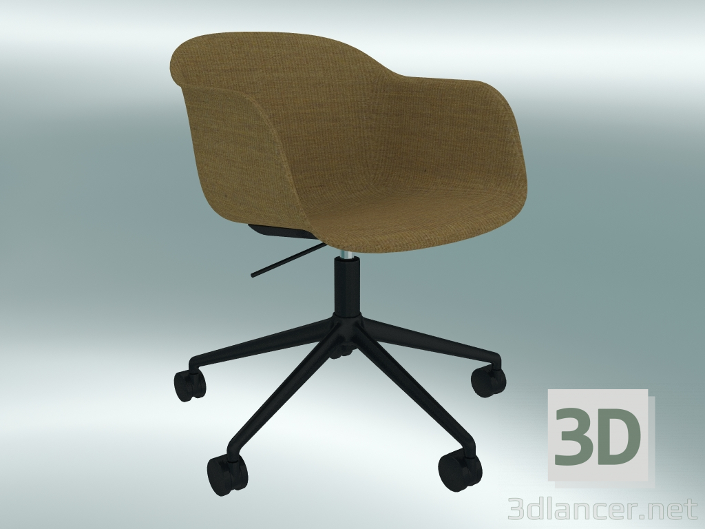 3d model Armchair with gas lift Fiber (Remix 433, Black) - preview