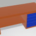 modello 3D Tavolo con cassetti - anteprima