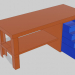 modello 3D Tavolo con cassetti - anteprima