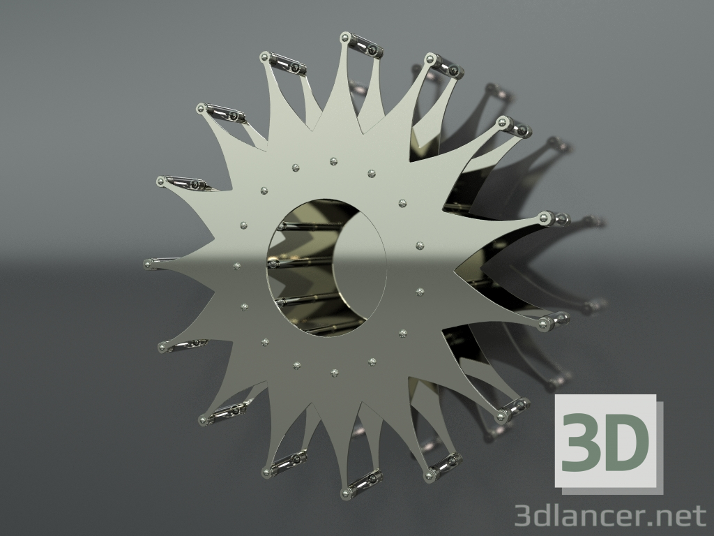 3d model Lámpara de pared sol - vista previa