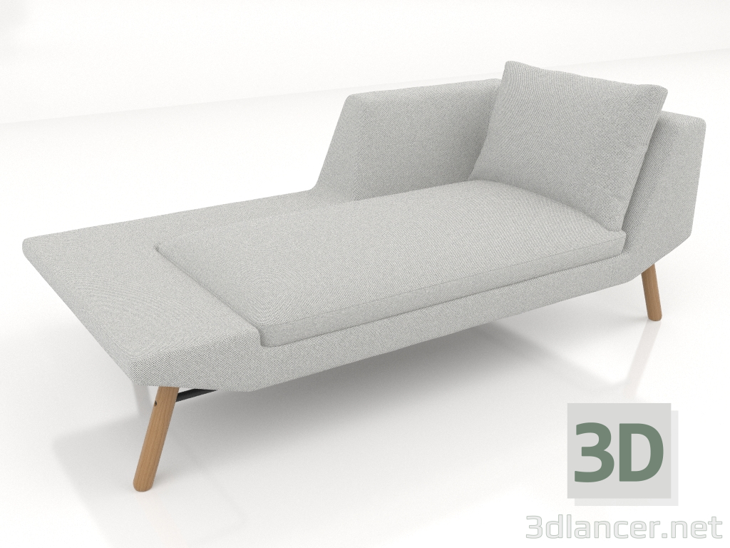 3d model Chaise longue 177 con reposabrazos a la derecha (patas de madera) - vista previa