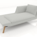 3d model Chaise longue 177 con reposabrazos a la derecha (patas de madera) - vista previa