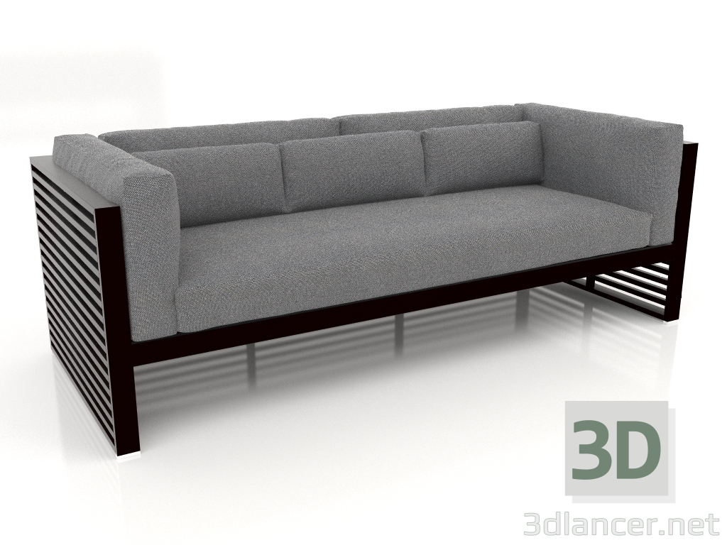 3d model Sofá 3 plazas (Negro) - vista previa