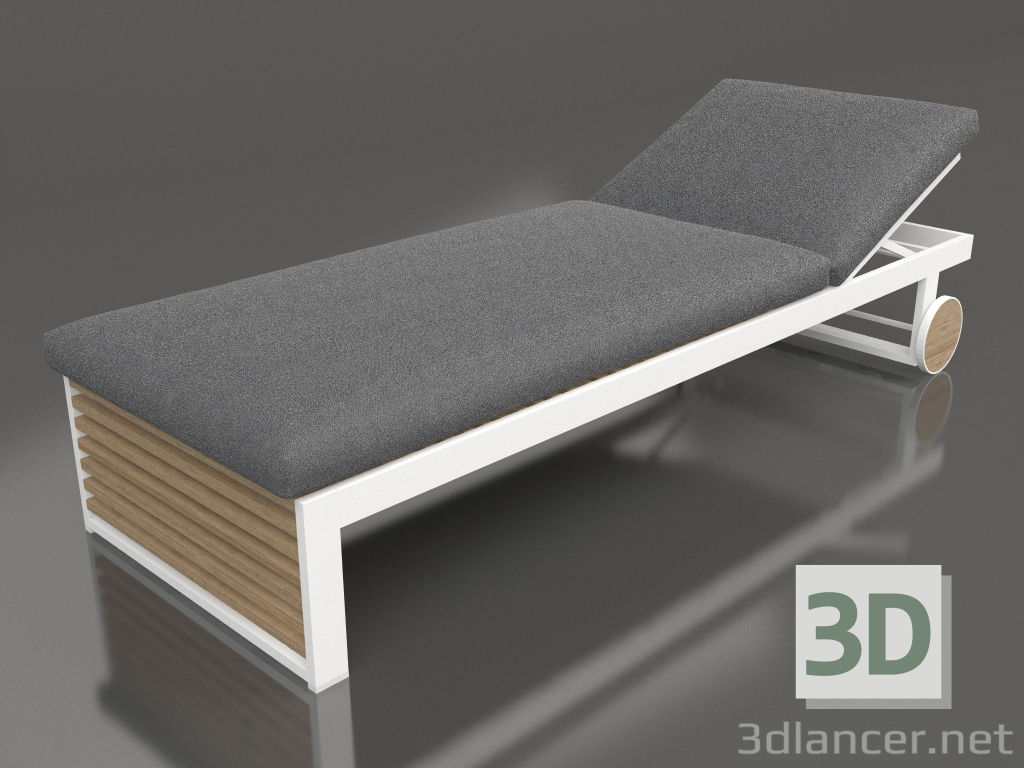 modello 3D Sdraio (Bianco) - anteprima