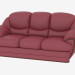 3d model Sofa, modular, triple leather - preview