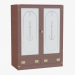 3d model Two-door cabinet with glass doors - preview