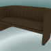 3d model Sofá doble mocasín (SC25, H 75cm, 150x65cm, Velvet 7 Cinnamon) - vista previa