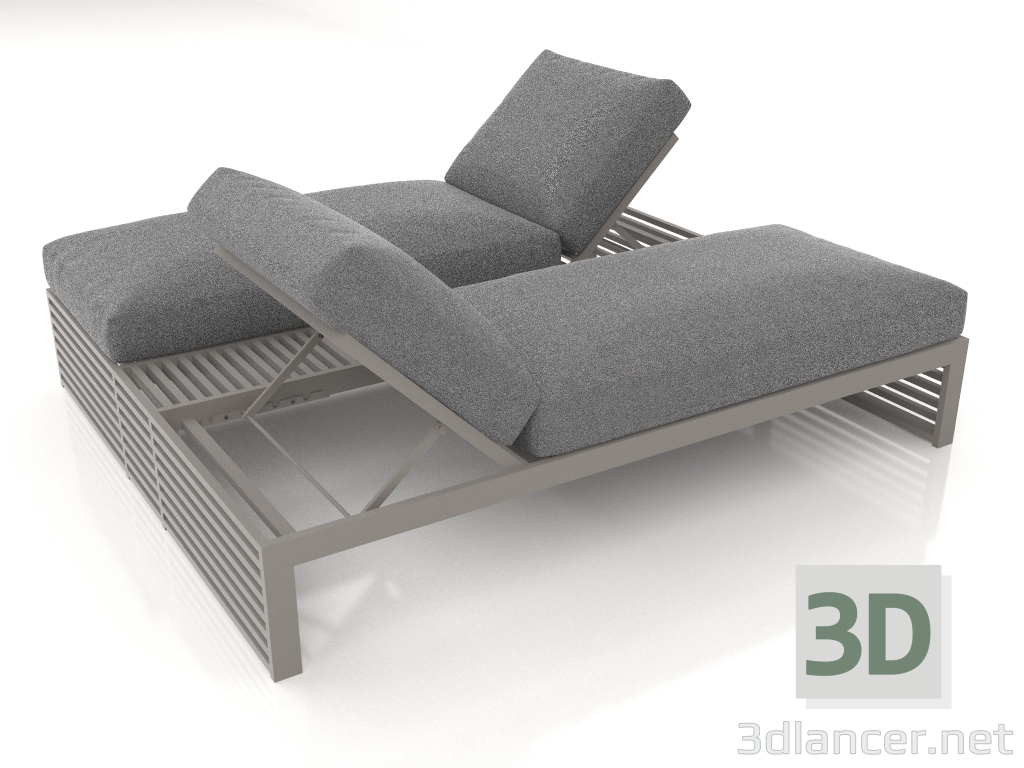 modèle 3D Lit double pour la détente (Gris quartz) - preview