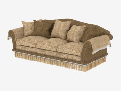 Classic straight three-seat sofa Glicine