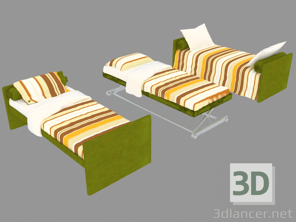 3d model Bed-transformer Duetto (opciones dobladas y divididas) - vista previa