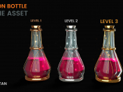 3D Poison Bottle - Game asset Level based