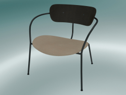 Chair Pavilion (AV6, H 70cm, 65x69cm, Walnut, Leather - Silk Aniline)