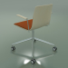 3d model Chair 5918 (on casters, with upholstery in the front, with armrests, white birch) - preview