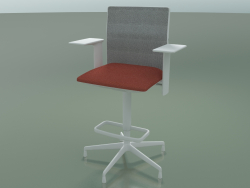 Tabouret à dossier bas 6506 (5 pieds, avec filet, accoudoir réglable 3D XL, V12)