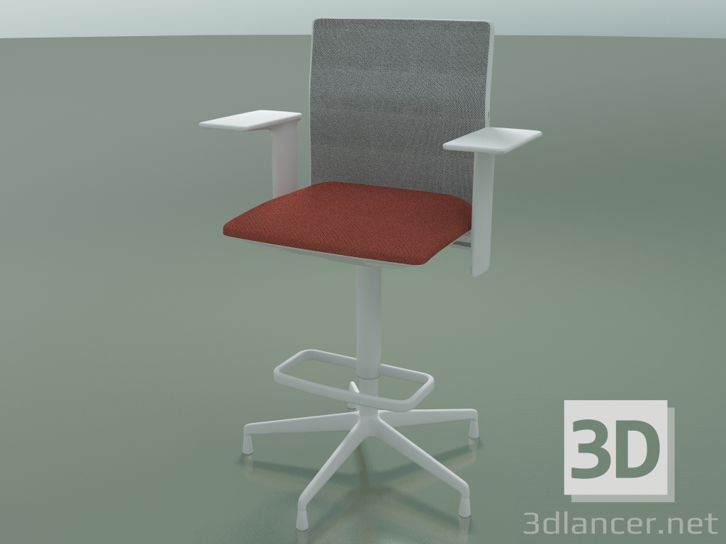 3d model 6506 Low Back Stool (5 legs, with mesh, 3D adjustable armrest XL, V12) - preview