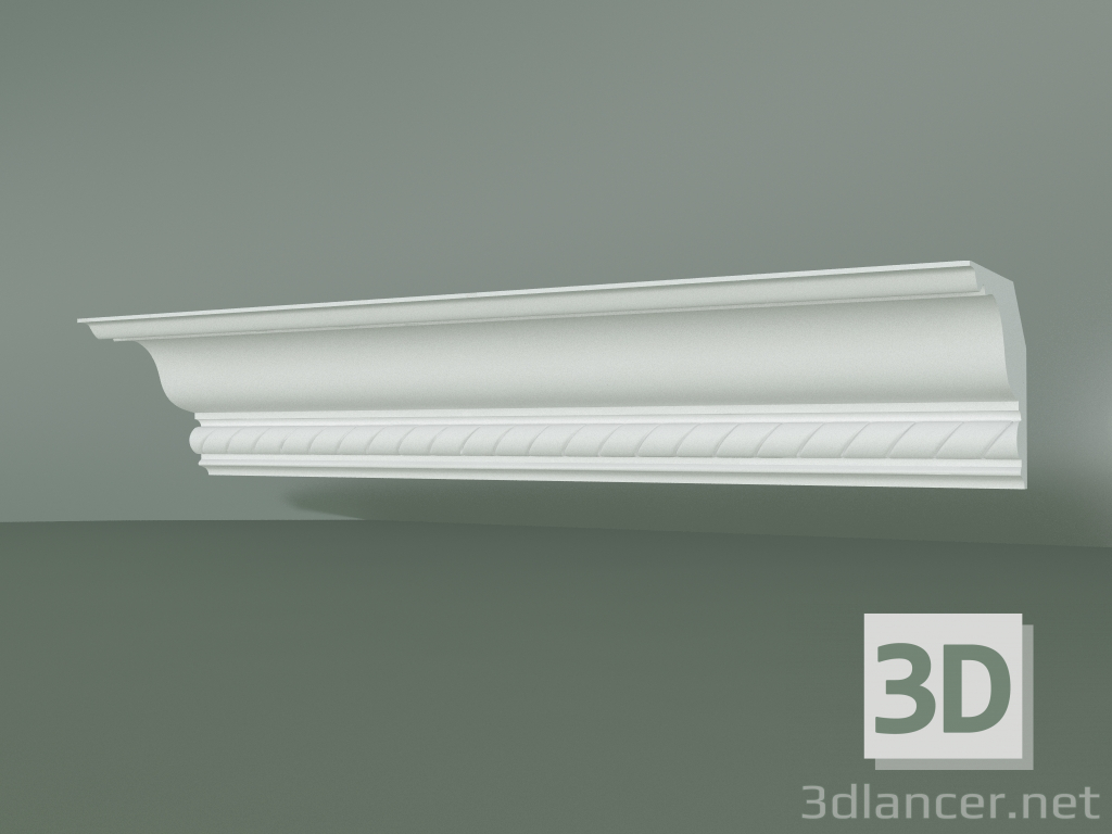 modello 3D Cornicione in gesso con ornamento KV039 - anteprima