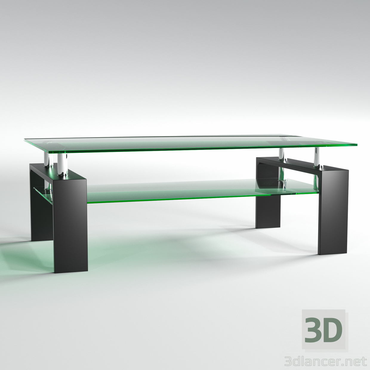 Glas tisch 3D-Modell kaufen - Rendern