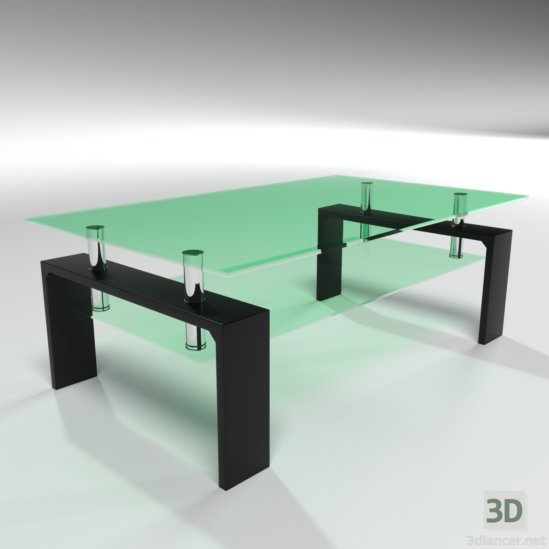 mesa de vidrio 3D modelo Compro - render